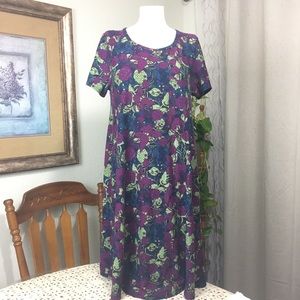 Lularoe Carly Dress, High-Low Small, flower
